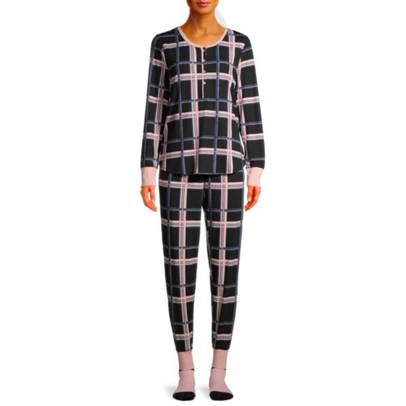 new MEDIUM PJs WARM Pajamas Black Pink Jogger Style Cozy Comfy SOFT 8 10 Socks - Picture 8 of 10